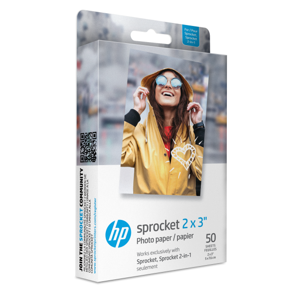 HP Sprocket 2 x3  Premium Zink Sticky Back Photo Paper (50 Sheets) Online now