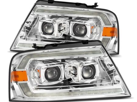 AlphaRex 04-08 Ford F150 PRO-Series Projector Headlights Black w  Sequential Signal and DRL For Cheap