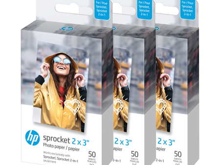 HP 2x3   Zink instant Photo Paper (150 Pack) Compatible with HP Sprocket Photo Printers. Online Sale