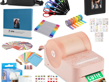 HP Sprocket Panorama Instant Portable Color Label & Photo Printer (Pink) Craft Bundle Online Hot Sale