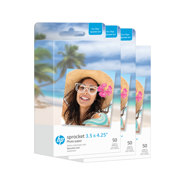 HP Sprocket 3.5 x 4.25” Zink Sticky-Backed Photo Paper (150 Pack) Compatible with HP Sprocket 3x4 Printer Hot on Sale