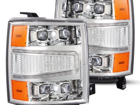 AlphaRex 04-15 Chevy 1500HD NOVA-Series LED Proj Headlights Chrome w Activ Light Seq Signal & SB DRL Online Sale