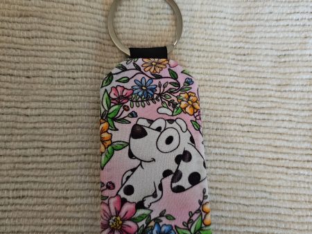 Spotted dog fabric keychain Online now