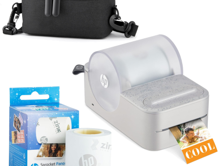 HP Sprocket Panorama Instant Portable Color Label & Photo Printer (Grey) Starter Bundle on Sale