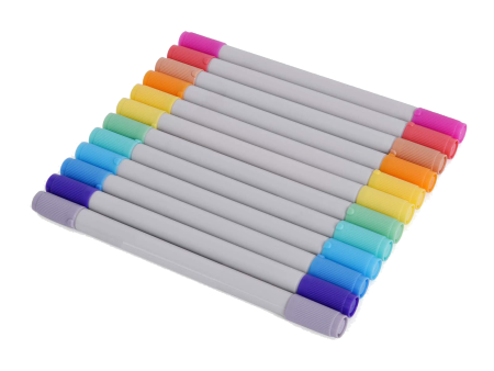 Colorful Fine & Chisel Double Twin Tip Markers 12 Pack Online Sale