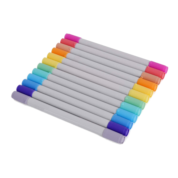 Colorful Fine & Chisel Double Twin Tip Markers 12 Pack Online Sale