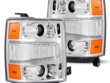 AlphaRex 04-15 Chevy 1500HD LUXX LED Proj Headlights Chrome w Seq Activation Light   Seq Signal Fashion