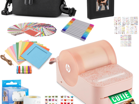 HP Sprocket Panorama Instant Portable Color Label & Photo Printer (Pink) Gift Bundle Online Sale