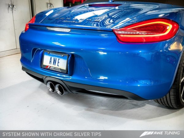 AWE Tuning Porsche 981 Performance Exhaust System - w Chrome Silver Tips For Sale