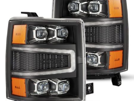 AlphaRex 04-15 Chevy 1500HD NOVA-Series LED Proj Headlights Black w Activ Light Seq Signal & SB DRL Fashion