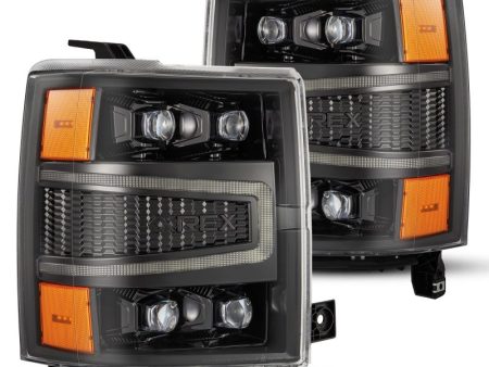 AlphaRex 04-15 Chevy 1500 NOVA-Series LED Proj Headlights Alpha BL w Activ Light Seq Signal & SB DRL For Discount