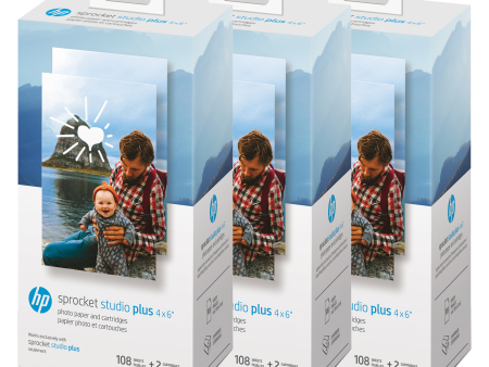 HP Sprocket Studio Plus 4 x 6” Photo Paper and Cartridges (Includes 324 Sheets and 6 Cartridges) Hot on Sale