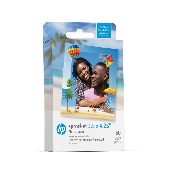 HP Sprocket 3.5 x 4.25” Zink Sticky-backed Photo Paper (50 Pack) Compatible with HP Sprocket 3x4 Photo Printer Discount