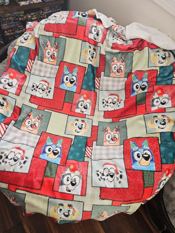 Rts: christmas heeler patches 50x60 blanket Discount