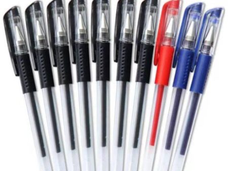 TRC Gel Ink Pens 0.5 mm Red Blue Black 10 Pack For Sale