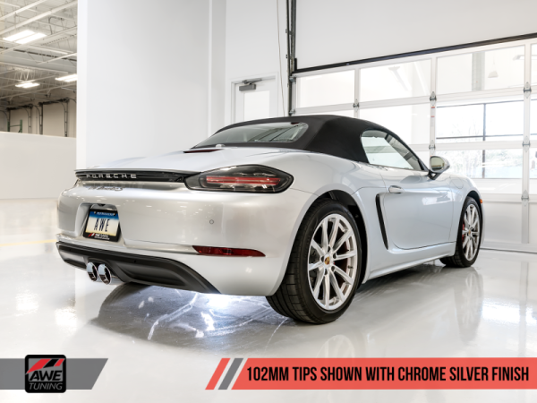 AWE Tuning Porsche 718 Boxster   Cayman Track Edition Exhaust - Chrome Silver Tips Online