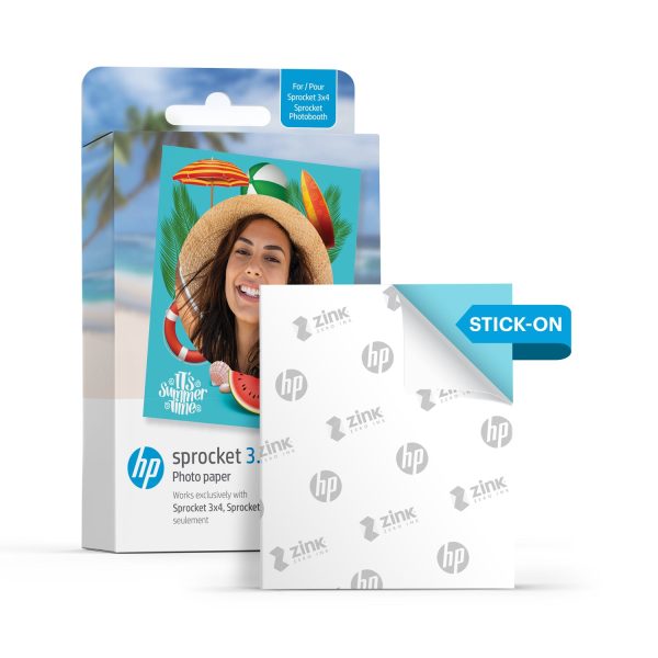 HP Sprocket 3.5 x 4.25” Zink Sticky-backed Photo Paper (20 Pack) Compatible with HP Sprocket 3x4 Photo Printer Fashion