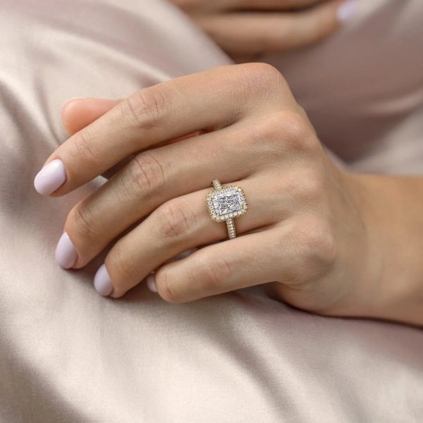 The Kylie Set With A 1.5 Carat Radiant Lab Diamond on Sale