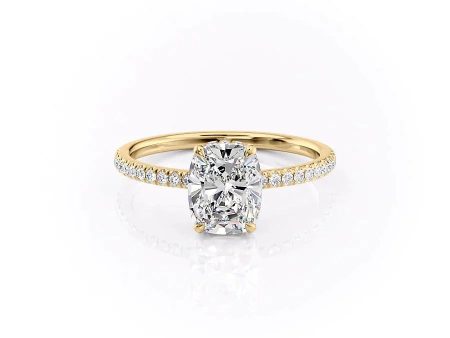 The Aline Set With A 3 Carat Elongated Cushion Lab Diamond Hot on Sale