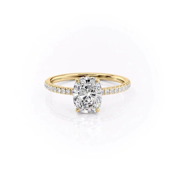 The Aline Set With A 3 Carat Elongated Cushion Lab Diamond Hot on Sale