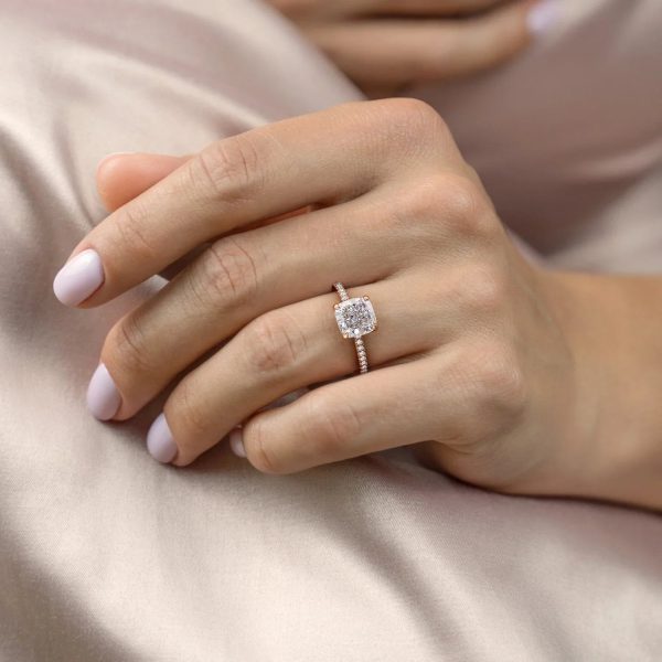 The Aline Set With A 1.5 Carat Cushion Lab Diamond Hot on Sale