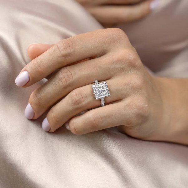 The Kylie Set With A 2 Carat Princess Lab Diamond Hot on Sale